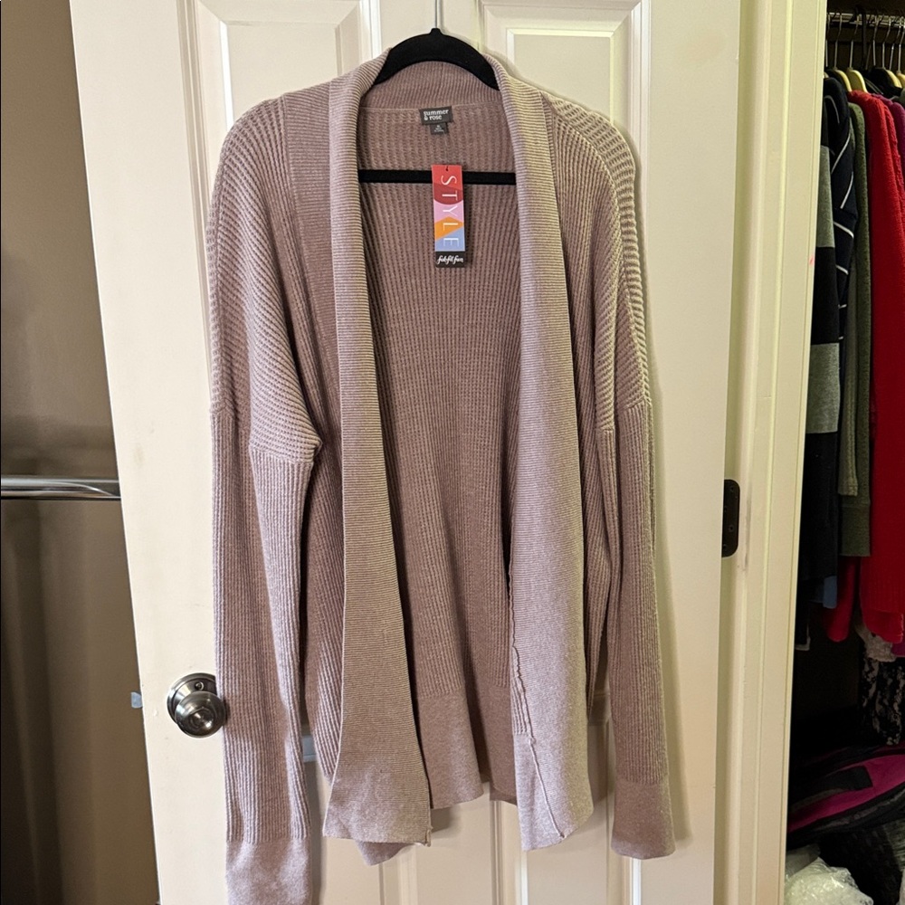 FabFitFun Summer & Rose Avalon Drape Front Thermal Cardigan